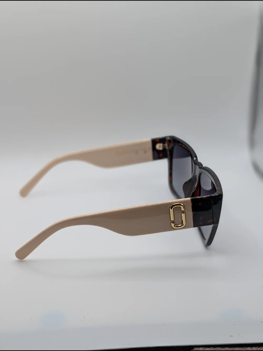 Marc Jacobs MARC 646/S Two-Tone Oversized Square Sunglasses Tortoise Beige NWT